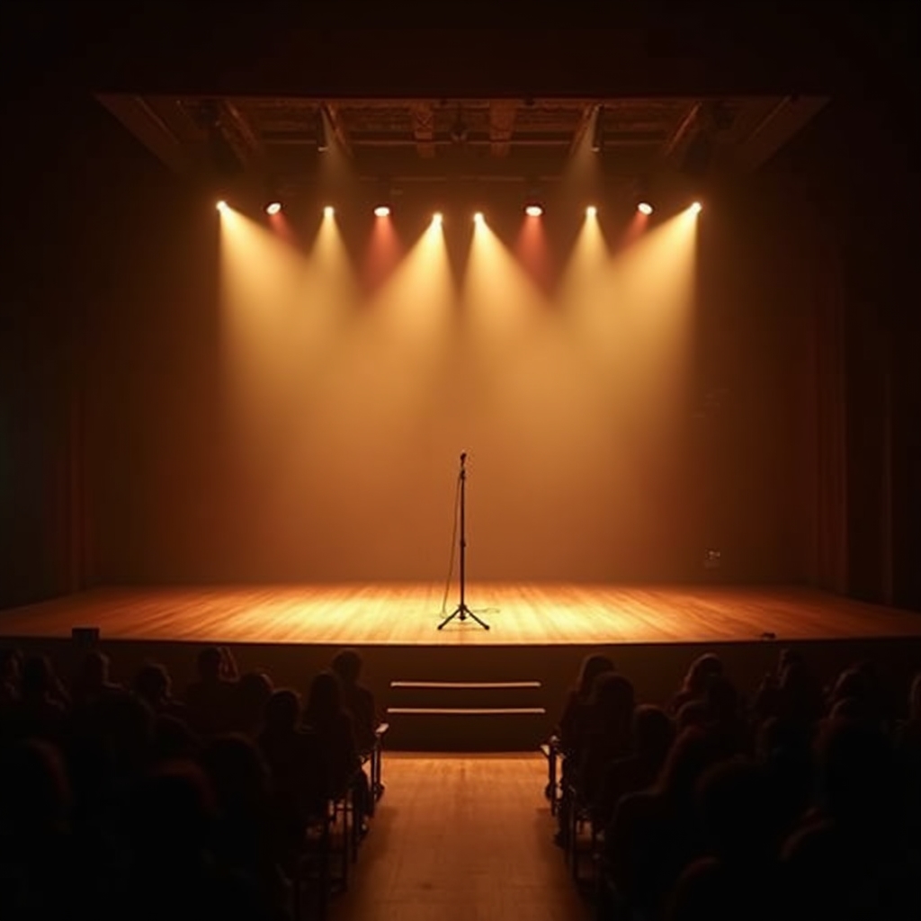 Scenă cu lumini de spectacol la un eveniment local
